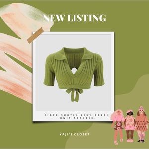 Cider Green Subtly Sexy Knit Crop Sweater